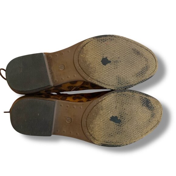 Pierre Dumas Suede Ankle Booties Leopard Print Side Cutouts Zoey Platform Heel 9 - Picture 7 of 8